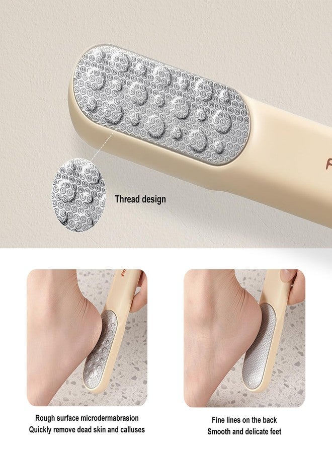 VISDOLL Double-Sided Stainless Steel Foot File, Foot Callus Remover & Foot Scrubber, Professional Pedicure Tool for Dry & Wet Feet, Fast Hard Skin & Dead Skin Remover with Non-Slip Grip, Orange - Image 4