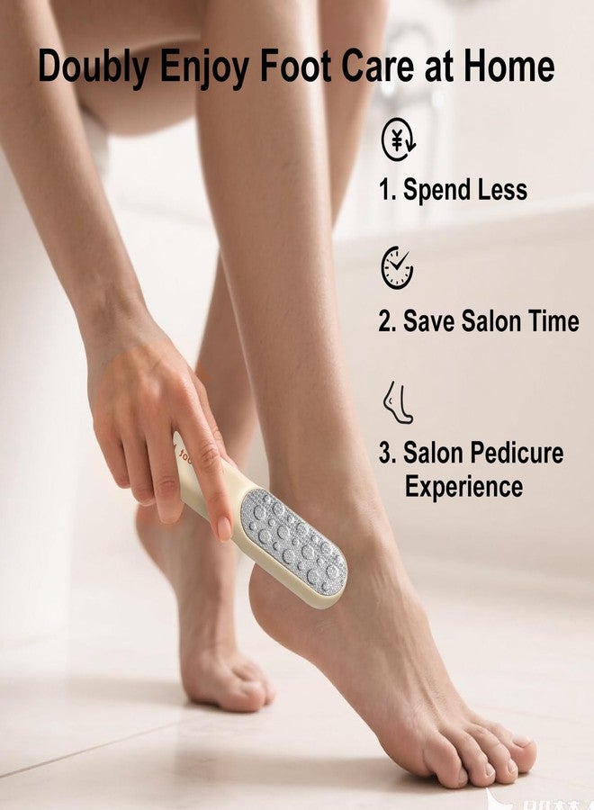 VISDOLL Double-Sided Stainless Steel Foot File, Foot Callus Remover & Foot Scrubber, Professional Pedicure Tool for Dry & Wet Feet, Fast Hard Skin & Dead Skin Remover with Non-Slip Grip, Orange - Image 5