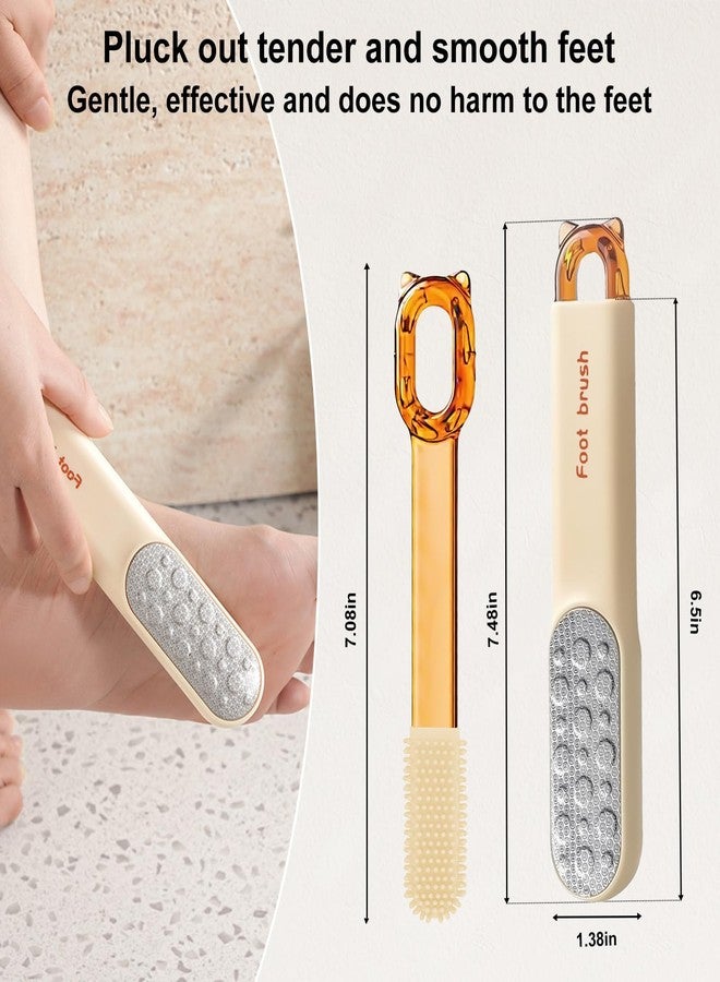 VISDOLL Double-Sided Stainless Steel Foot File, Foot Callus Remover & Foot Scrubber, Professional Pedicure Tool for Dry & Wet Feet, Fast Hard Skin & Dead Skin Remover with Non-Slip Grip, Orange - Image 3