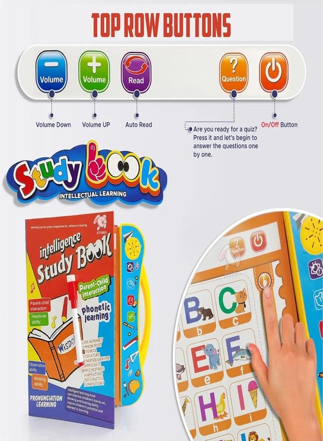 Storio Intelligence Book Sound Book for Children, English Letters & Words Learning Book, Fun Educational Toys. Activities with Numbers, Shapes Learning Book for Toddlers - Image 2