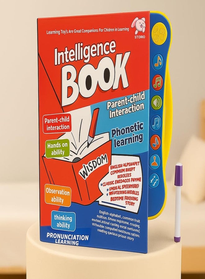 Storio Intelligence Book Sound Book for Children, English Letters & Words Learning Book, Fun Educational Toys. Activities with Numbers, Shapes Learning Book for Toddlers - Image 1