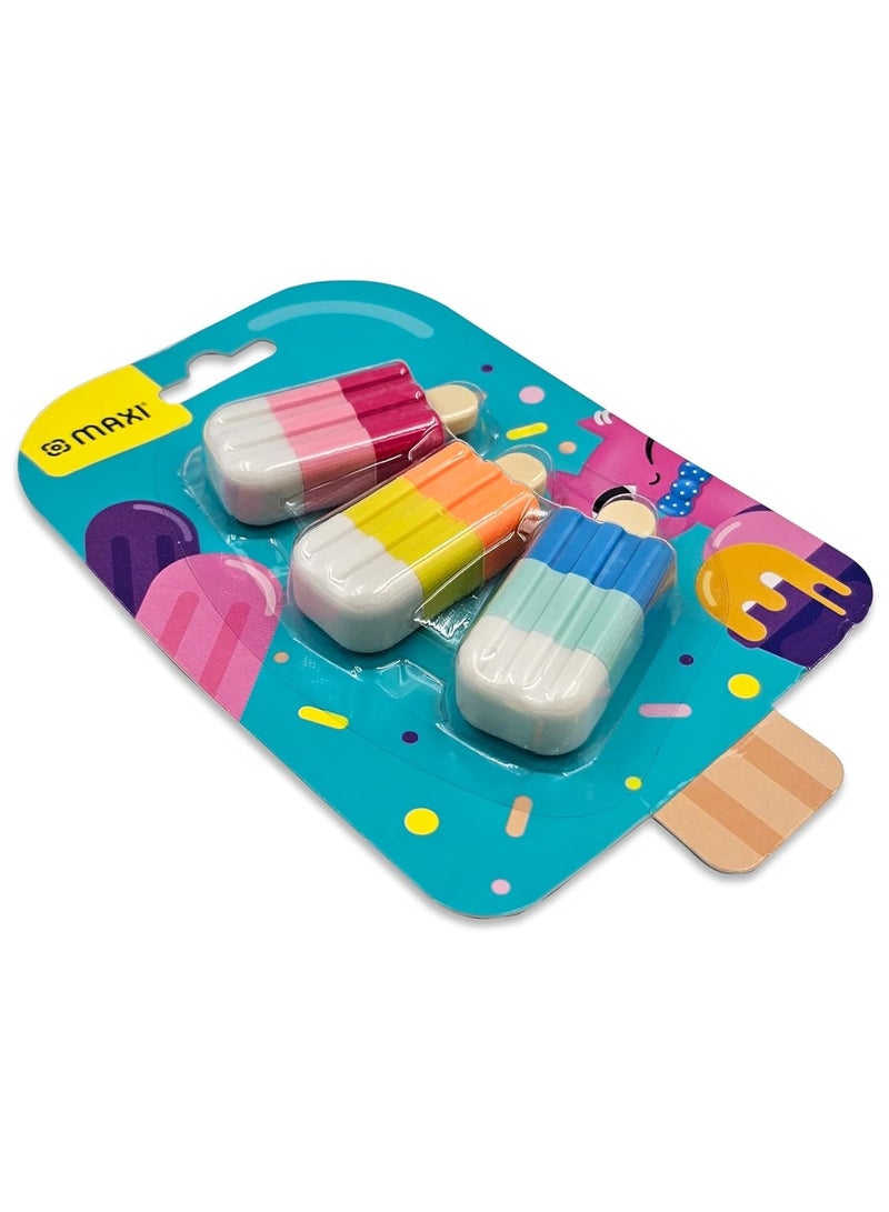 Maxi ممحاة قلم رصاص على شكل مثلجات من 3 قطع - Image 2