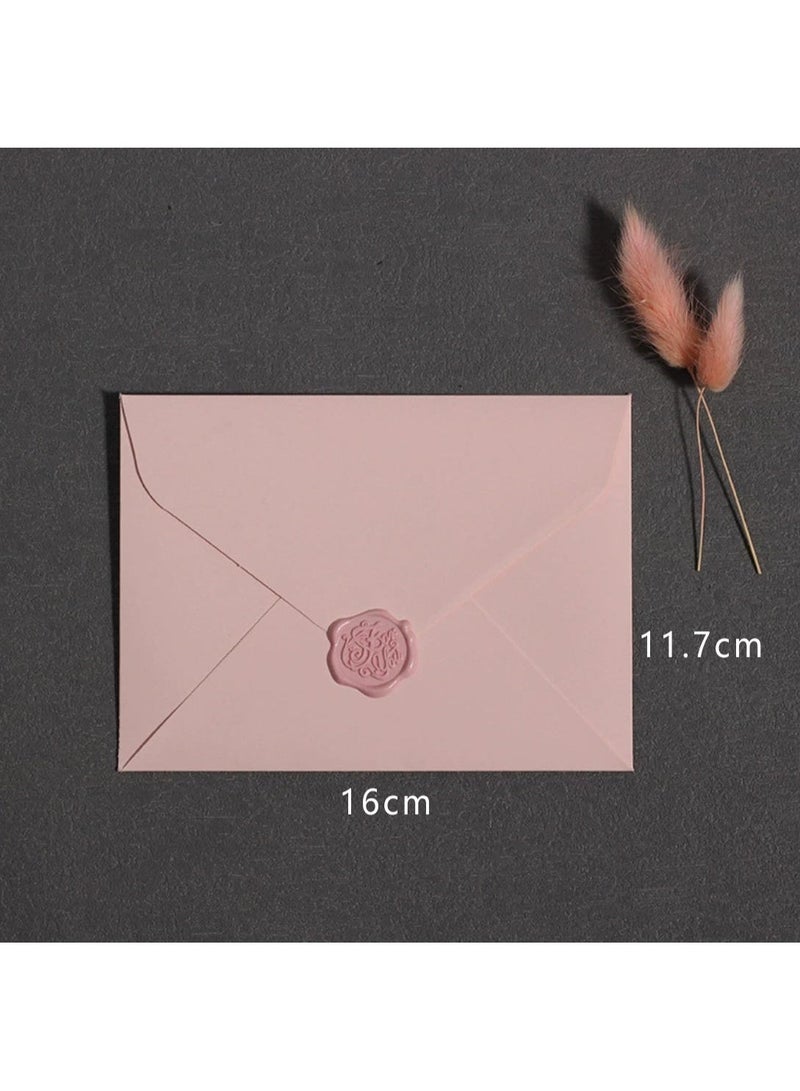 NIIMBOT 10 Pcs Pink Envelope Set, Stationery Kit with Romantic Wax Seal, Simple Style Love Letter Supplies for Wedding Invitation, Anniversary, Gift Giving, DIY Craft - Image 3