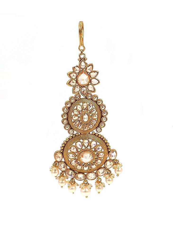 GOHONA GOHONA Traditional Indian Head Jhoomar Passa Jewelry Side Tikka for Women  - Image 1