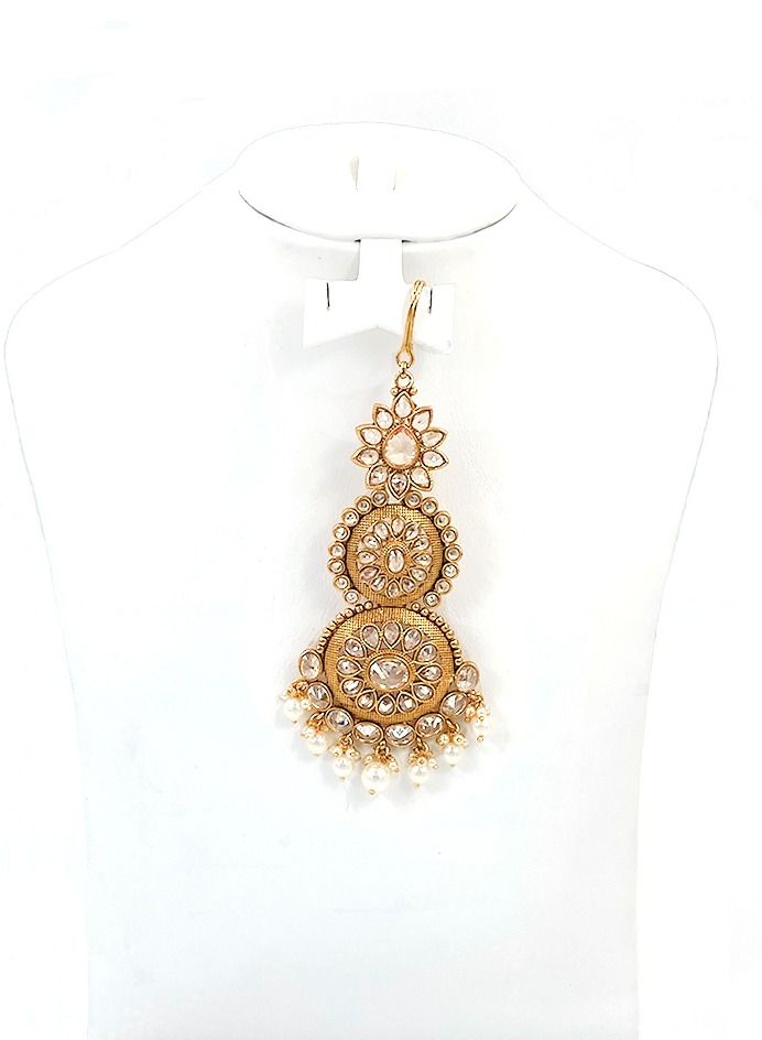 GOHONA GOHONA Traditional Indian Head Jhoomar Passa Jewelry Side Tikka for Women  - Image 2