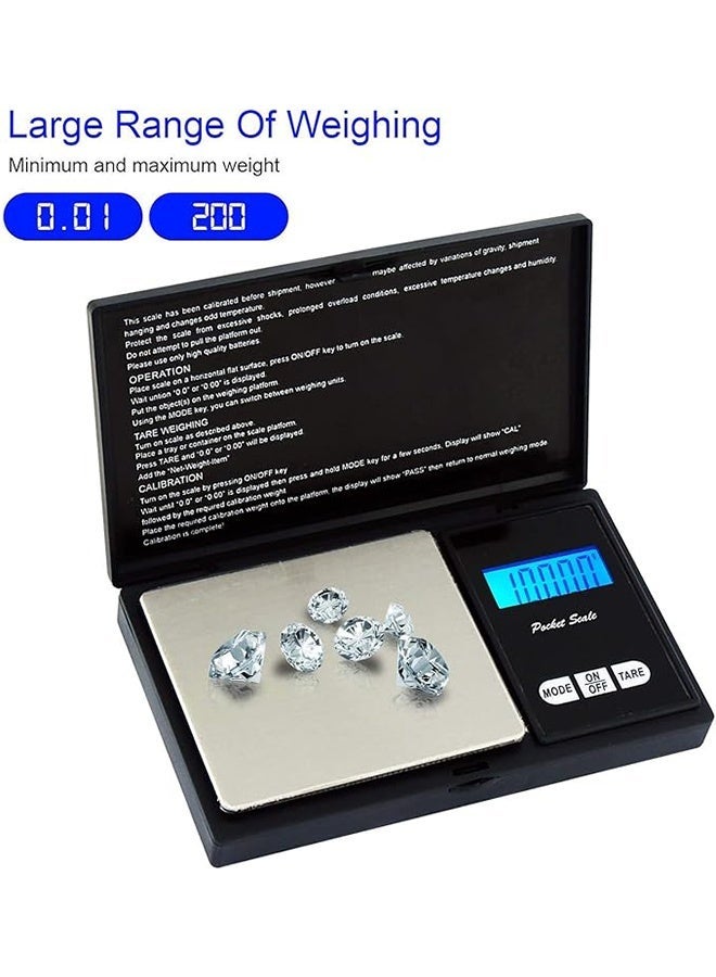 200g X 0.01g Lcd Digital Pocket Scale Jewelry Gold Gram Precision Weight Scale, Food Scale, Kitchen Scale - Image 2