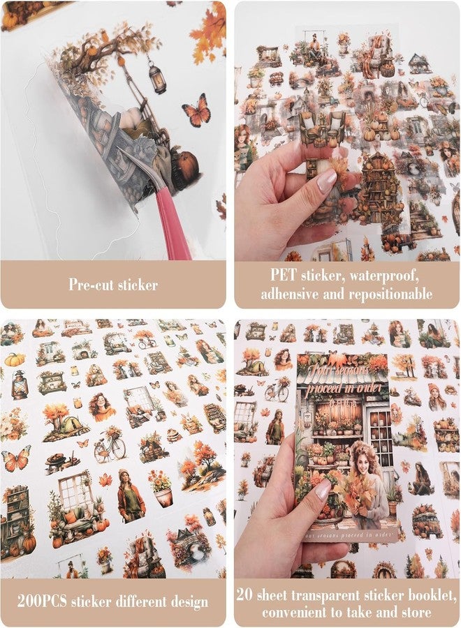 SAMVARDHAN Seasons Theme Vintage Aesthetic Sticker Book - 20 Sheets Seasonal Scrapbook Stickers | Cottagecore Planner & DIY Craft Supplies (Autumn) - Image 5