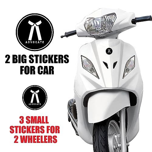 TWINSTER Advocate Lawyer Sign Logo Emblem Badge Sticker Pack of 5 (2 Big Stickers and 3 Small Stickers) Waterproof Vinyl Stickers Comaptible for Cars and Two Wheelers - Image 2