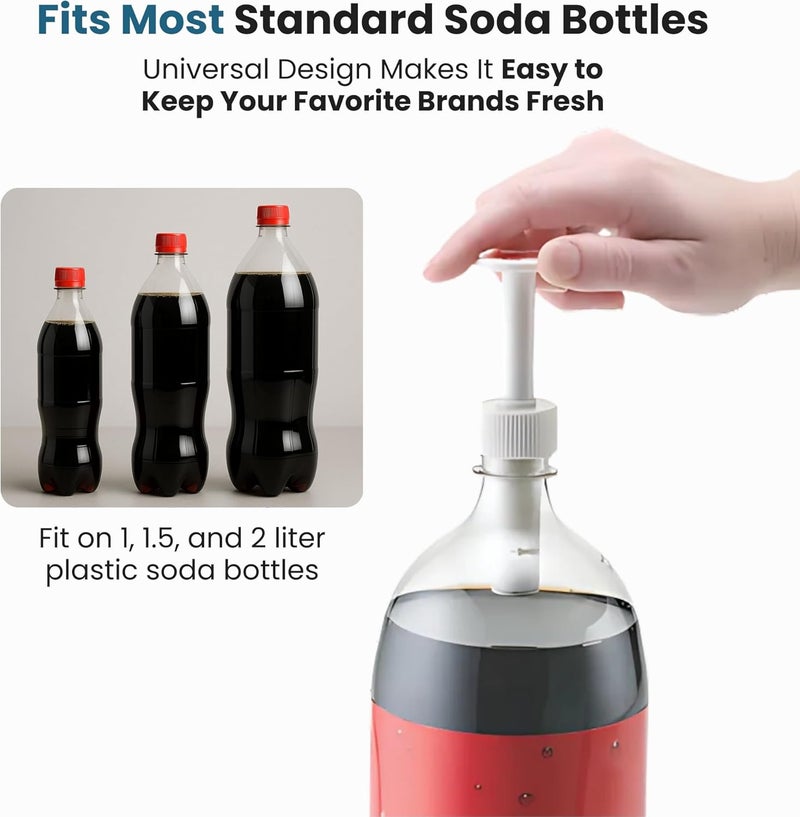 Jokari Fizz Keeper Pump Cap for 2 Liter Soda Bottles 2 Pack Pressurizing Carbonation Saver for Soft Drinks Reusable Cap Keeps Soda Fizzy Dishwasher Safe for 1 to 2 Liter Bottles - Image 4