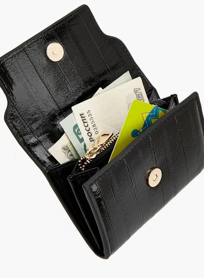 Elle BLACK Monogram Wallet With Magnetic Snap Closure for Women | Best Price UAE