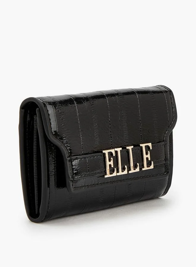 Elle BLACK Monogram Wallet With Magnetic Snap Closure for Women | Best Price UAE
