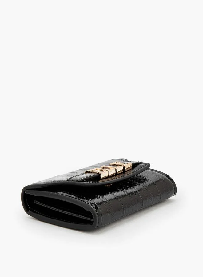 Elle BLACK Monogram Wallet With Magnetic Snap Closure for Women | Best Price UAE