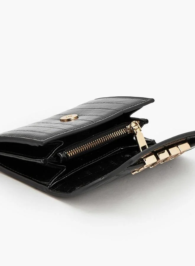 Elle BLACK Monogram Wallet With Magnetic Snap Closure for Women | Best Price UAE