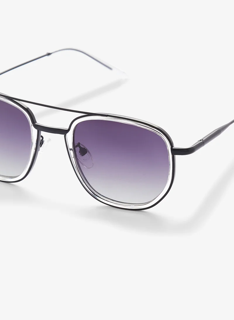 Seventy Five Polarized Lens Square Aviatoe Sunglasses