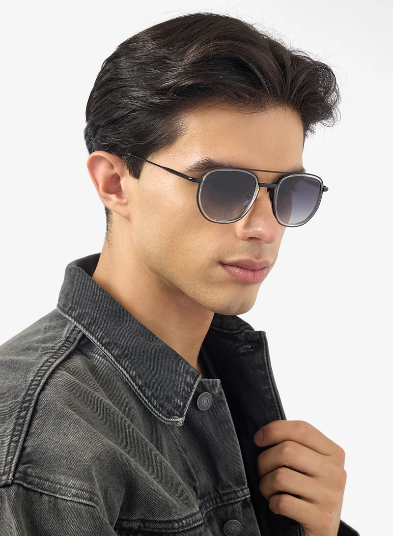 Seventy Five Polarized Lens Square Aviatoe Sunglasses
