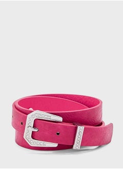 Ginger Diamante Buckle Slim Belt  - Image 1