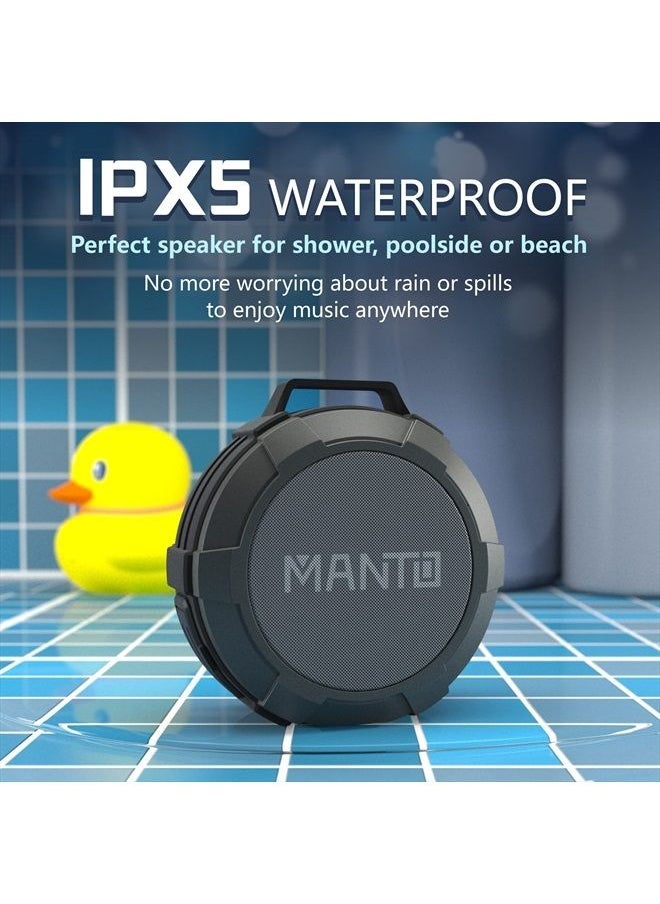 MANTO - Bluetooth Speaker, Cuckoo Portable Bluetooth Shower Speaker, IPX5 Waterproof Wireless Speaker, Stereo Sound, Support SD Card for Home, Party, Travel, Outdoor Sports, Hiking, Camping, Cycling - Image 1