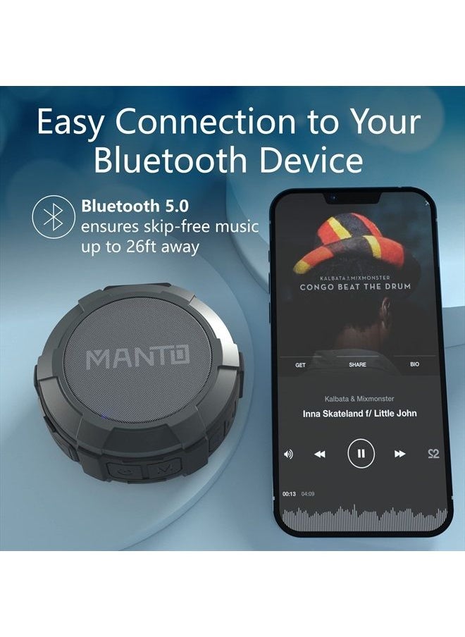 MANTO - Bluetooth Speaker, Cuckoo Portable Bluetooth Shower Speaker, IPX5 Waterproof Wireless Speaker, Stereo Sound, Support SD Card for Home, Party, Travel, Outdoor Sports, Hiking, Camping, Cycling - Image 1