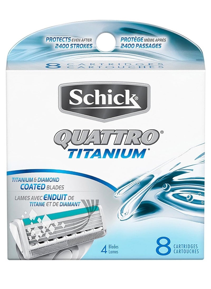 schick 8-Piece Quattro Titanium Razor Blade Refills Multicolour 
