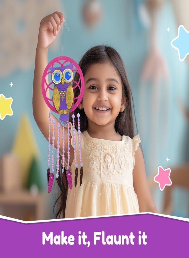 Bloomingo DIY Owl Dreamcatcher Craft Kit | Creative Hands on Learning Gift for Kids Age 4+ | Make a Beautiful Dreamcatcher While Building Focus, Craft Skills & Imagination with Safe Materials - Image 5