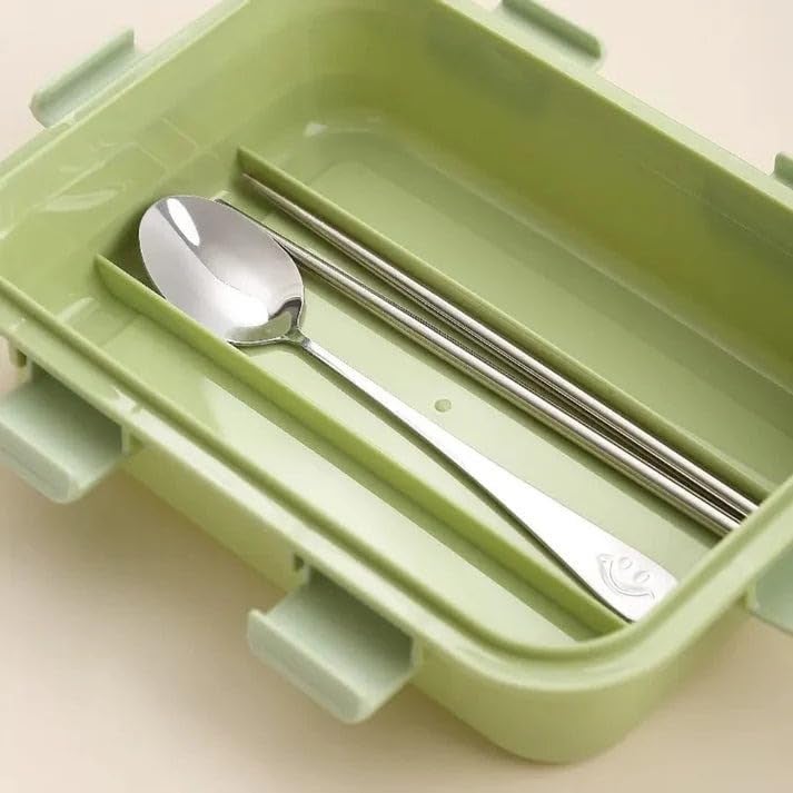 PLUSPOINT Bento Lunch Box 3 Inner Compartment Stainless Steel Insulated Air Tight Portable Tiffin with,700ml Lunch Box with 150ml Container, Leak Proof Bento Box for Kids, Adults, Men Women - Image 4