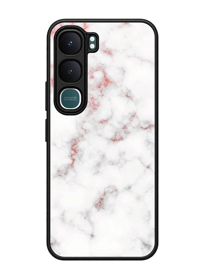 Stylizedd Rugged Case for vivo Y31 5G / Y21d 4G- Slim Fit Hybrid Rubber Cover Marble Print Rose Grey