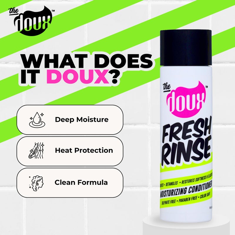 The Doux FRESH RINSE Moisturizing Conditioner for Curly Hair â€“ Hydrating Formula with Shea Butter, Sea Silk & Aloe â€“ Sulfate-Free, Paraben-Free Conditioner for Women, Natural Curls, and Textured Hair - Image 4