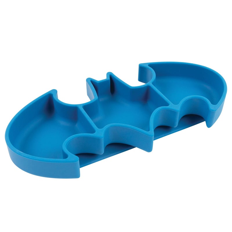 Bumkins Toddler and Baby Suction Plate Silicone Grip Dish Babies and Kids Baby Led Weaning Children Feeding Supplies Non Skid Sticky Bottom Platinum Silicone Ages 6 Months Up Batman Blue - Image 3