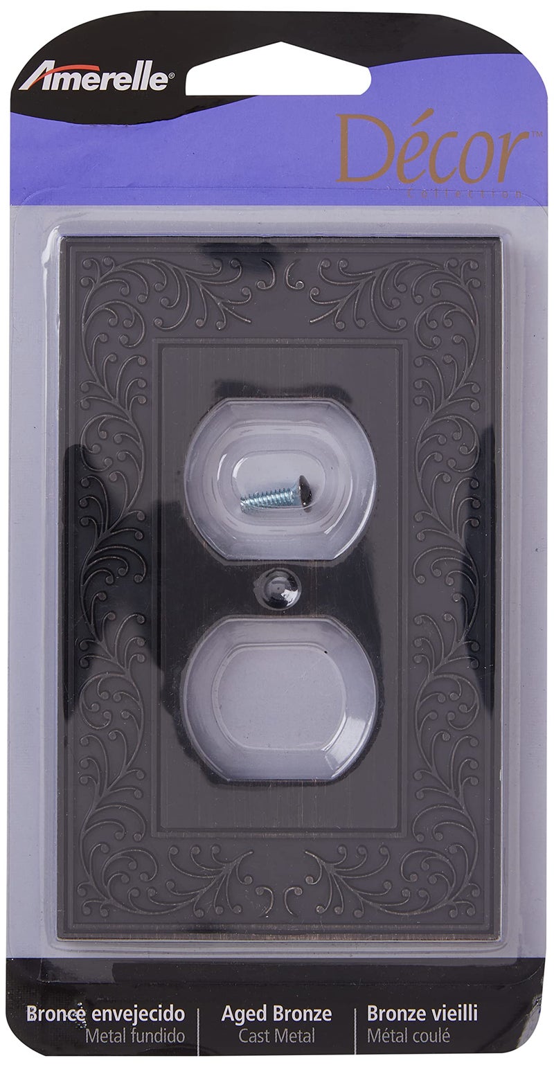 Amerelle 43DVB English Garden Wallplate, 1 Duplex, Cast Metal, Aged Bronze, 1-Pack - Image 4