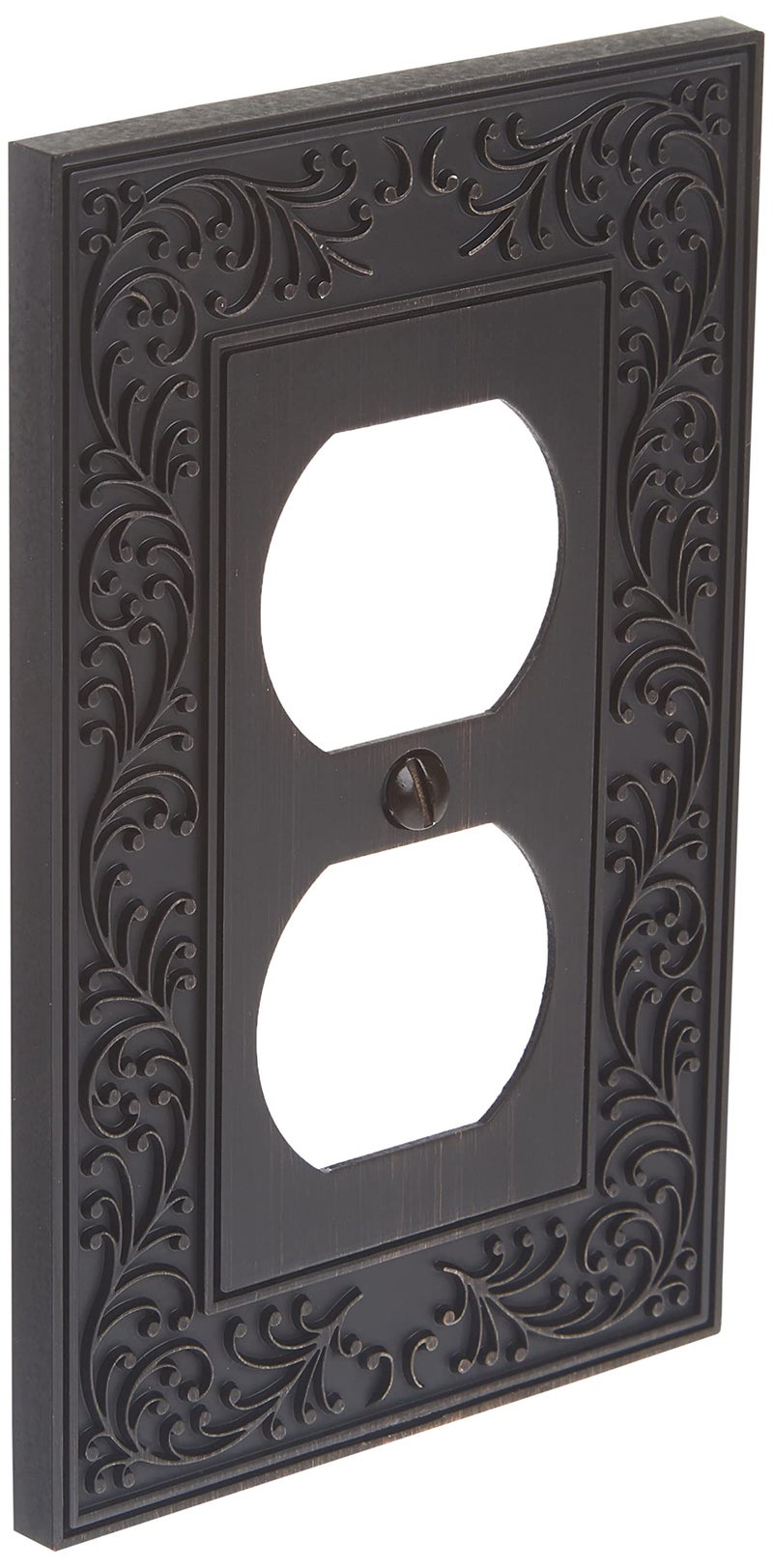 Amerelle 43DVB English Garden Wallplate, 1 Duplex, Cast Metal, Aged Bronze, 1-Pack - Image 1