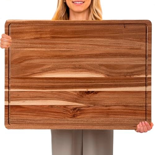 GAOMON 24 x 18 In Acacia Cutting Boardfor Kitchen, XXL Extra Large Charcuterie Cheese Platter Serving Tray, Food Prep and Serving Boards, Chopping Boards for Meal Vegetables and Cheese - Image 1