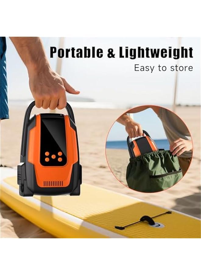 Arabest Electric Paddle Board Pump, 50PSI High Pressure Portable SUP Air Pump with Auto-Off and Deflation Function, 12V DC Car Connector for Stand Up Paddle Boards, Car Tires, Boats, Kayaks - Image 5