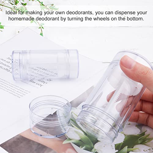 Cositina 8 PCS 75ml/2.5oz Plastic Deodorant Containers Empty Refillable Deodorant Stick Bottles Round Clear Twist Up Bottom Filling Lip Balm Tubes for DIY Crayon Chapstick - Image 5