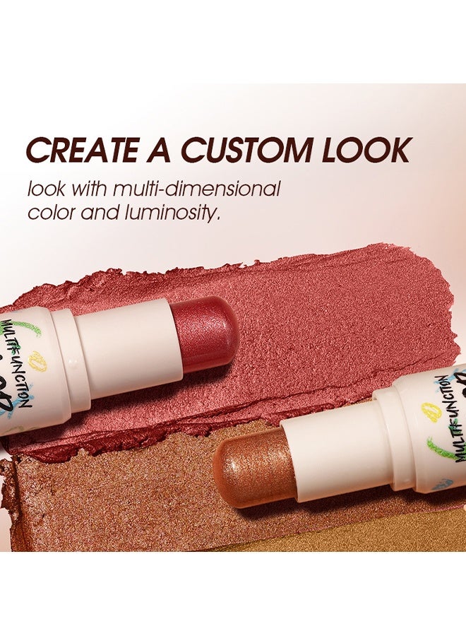 LANGMANNI Color Stick - Moisture and Lightweight Highlighters Makeup Stick，Blendable and Smooth #02  - Image 3