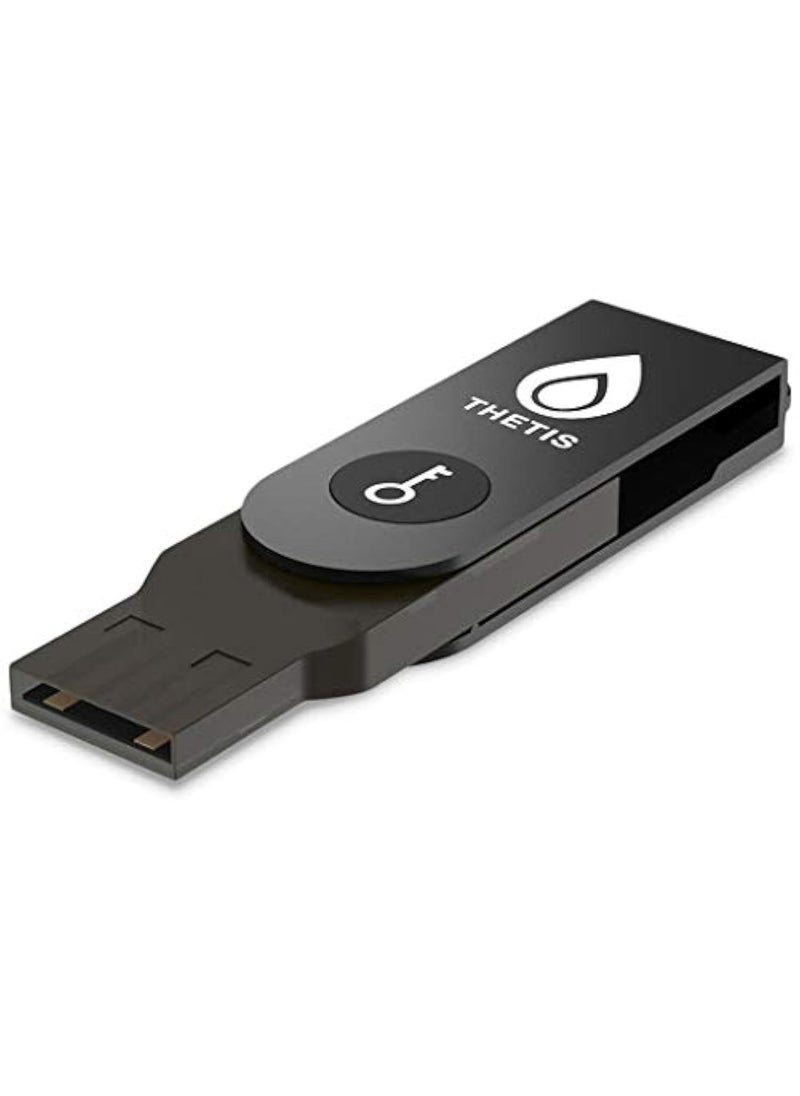 THETIS Thetis Security Key - U2F and FIDO2, USB A, Two Factor Authenticator with Bluetooth, Multi-Layered Authentication Protection HOTP U2F Compatible Windows, MacOS, Gmail, Linux - Black  - Image 1