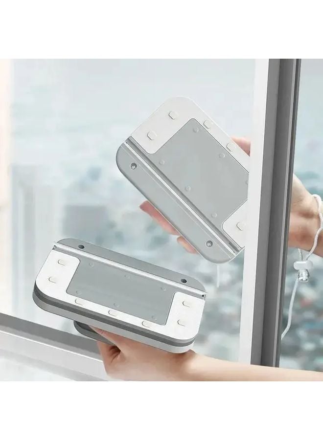 Double Sided Magnetic Window Cleaning Brush Easy Grip Plastic Wiper For Home And Car 1pc - Image 3