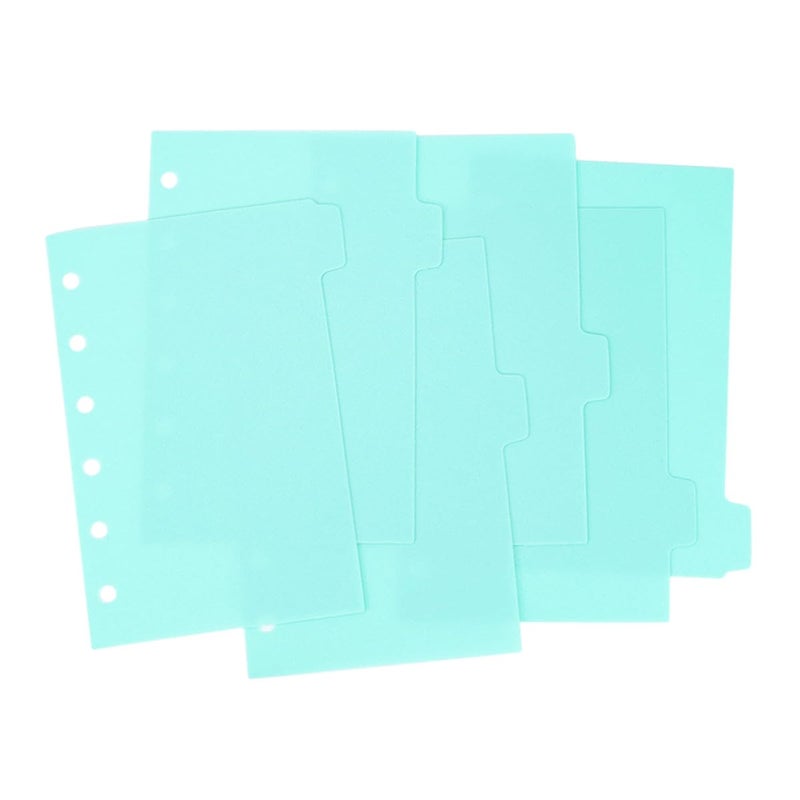 A7 Loose Leaf Binder Dividers With Tabs 6 Sheet Mint Green Plastic Office Organizer - Image 2