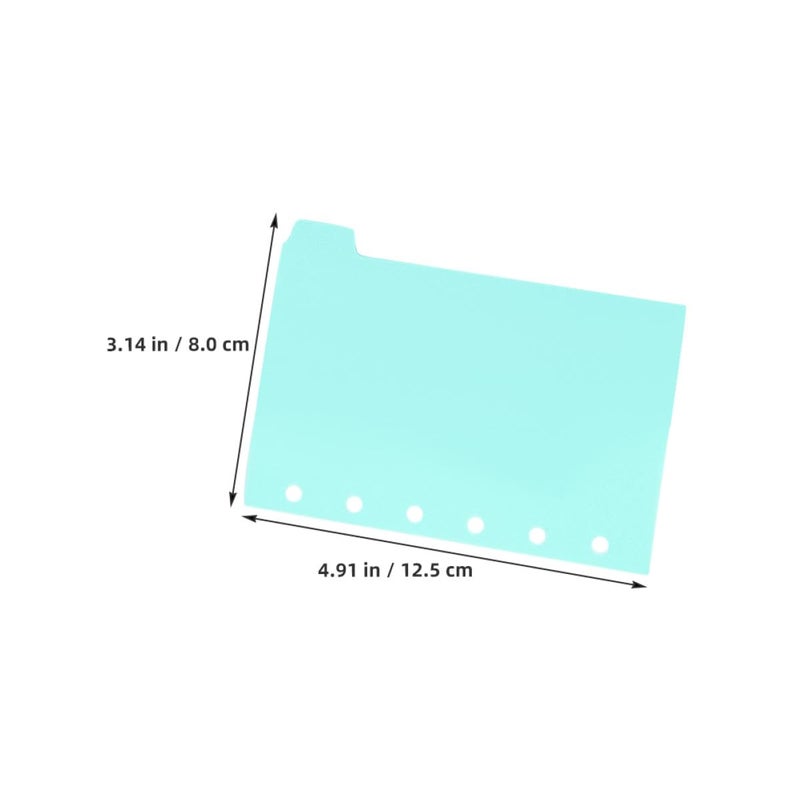 A7 Loose Leaf Binder Dividers With Tabs 6 Sheet Mint Green Plastic Office Organizer - Image 3