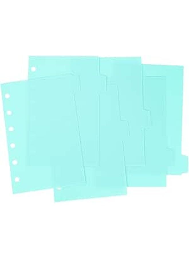 A7 Loose Leaf Binder Dividers With Tabs 6 Sheet Mint Green Plastic Office Organizer - Image 1