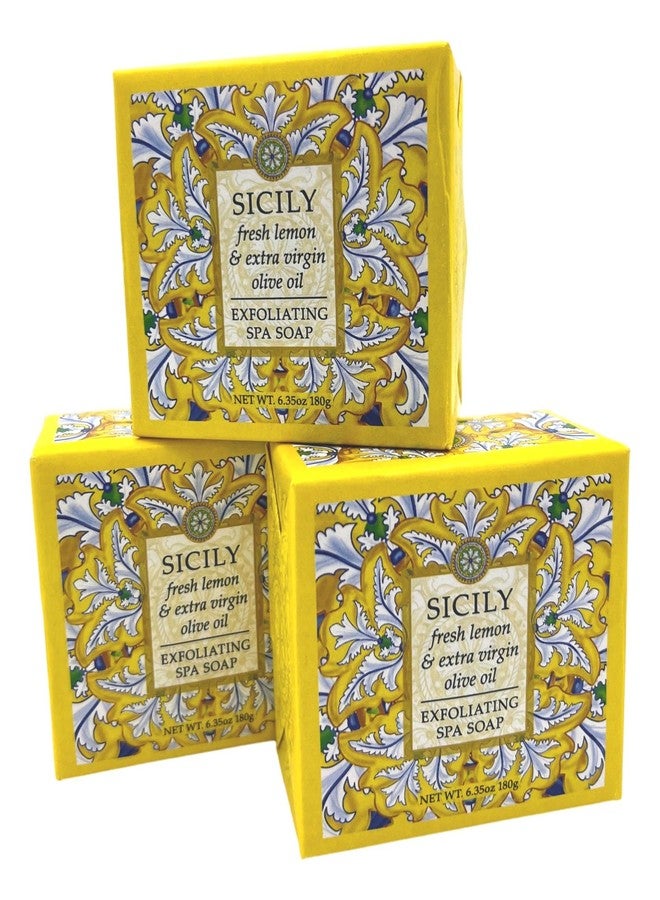 Greenwich Bay Trading Co., Sicily Exfoliating Spa Soap, Set of 3 Square Bars, 6.35 Ounces Each - Image 1
