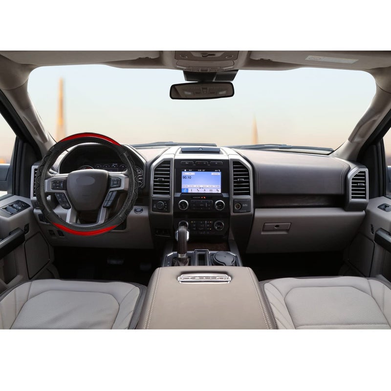 GIANT PANDA Car Steering Wheel Cover for Ford F150 F250 F350 Expedition 15.5-16 inches - Red - Image 3