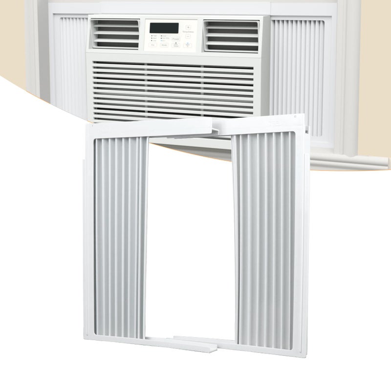 GCGOODS Window Air Conditioner Side Panels with Frame Adjustable Window AC Side Panel Kit Universal Fits for 12000 BTU Window Air Conditioner Units Window AC Side Panel with Frame