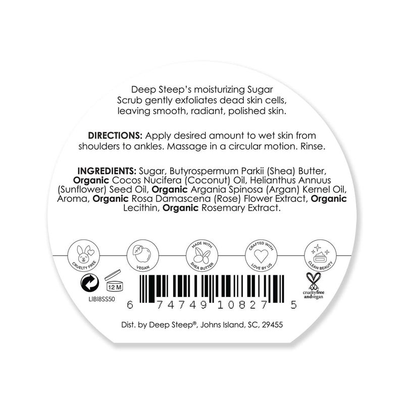 Deep Steep Sugar Scrub Lilac Blossom 8 oz Exfoliating Body Scrub with Organic Coconut Oil Shea Butter Argan Oil Vegan Clean Beauty Smooth Soft Nourished Skin - Image 2