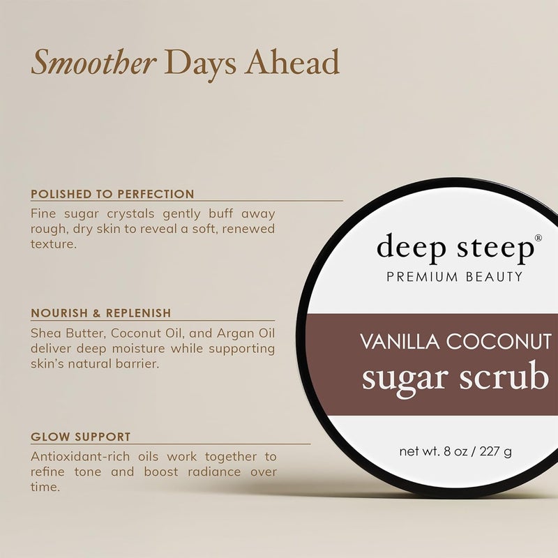 Deep Steep Sugar Scrub Lilac Blossom 8 oz Exfoliating Body Scrub with Organic Coconut Oil Shea Butter Argan Oil Vegan Clean Beauty Smooth Soft Nourished Skin - Image 4