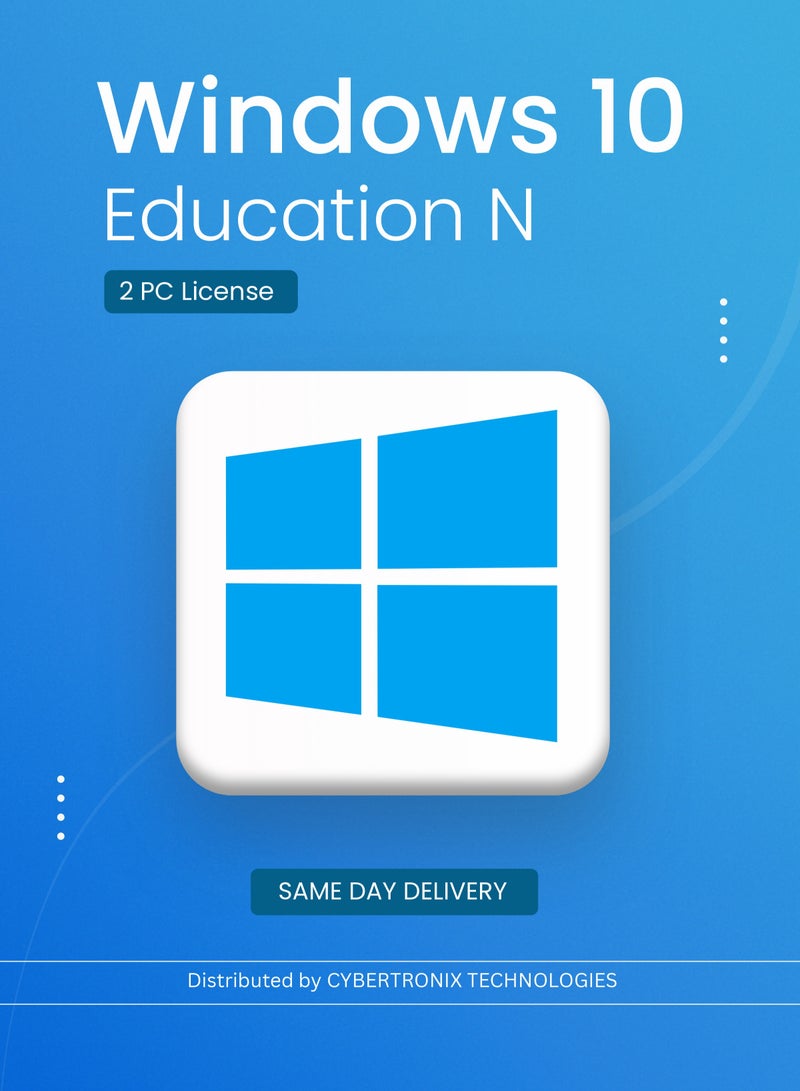 Windows Microsoft Windows 10 Education N | 2 PC License | Digital License | SAME DAY DELIVERY
