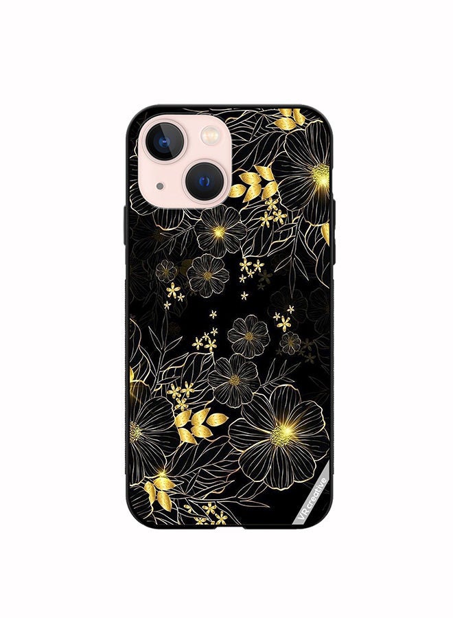 VR CREATIVE Protective Case Cover For Apple iPhone 14 Plus Goldan Flower Design Multicolour - Image 1