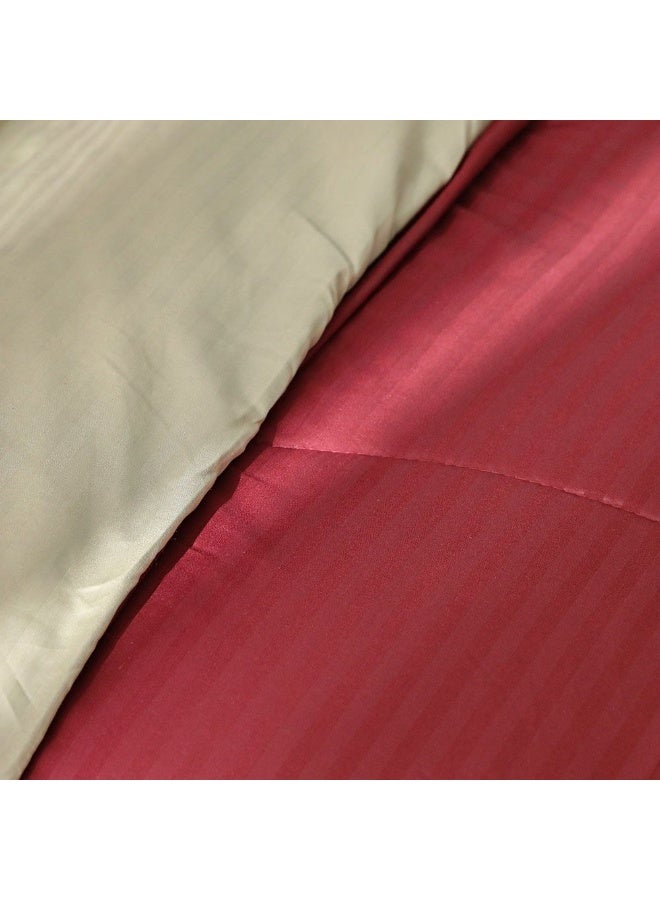 DANUBE HOME Urbane Reversible 4-Piece King Comforter Set All Season Ultra Soft Fluffy Lightweight Microfiber Bedding Set Maroon 230x260 cm - Image 2