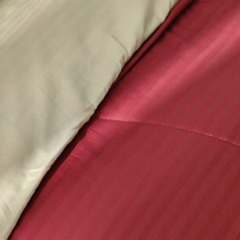 DANUBE HOME Urbane Reversible 4-Piece King Comforter Set All Season Ultra Soft Fluffy Lightweight Microfiber Bedding Set Maroon 230x260 cm - Image 2