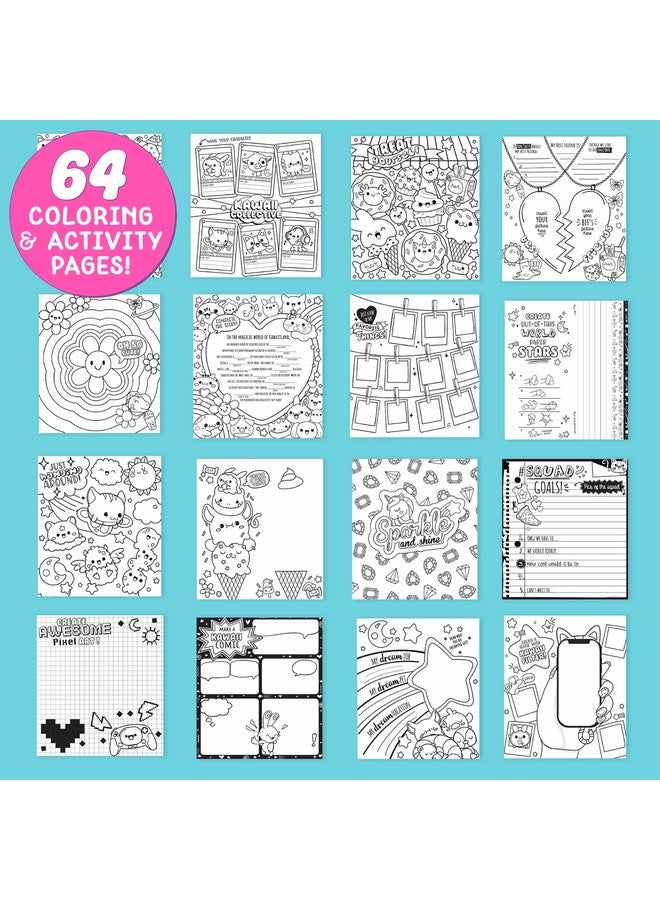 جاست ماي ستايل دفتر رسم أنشطة كاواي من جاست ماي ستايل، دفتر رسم من ٢٠ صفحة مع ٥ أقلام جل، أغطية أقلام كاواي، دفتر تلوين كاواي، لوحة رسم ممتعة، لوحة رسم لطيفة مع إرشادات، دفتر رسم للأطفال - Image 4