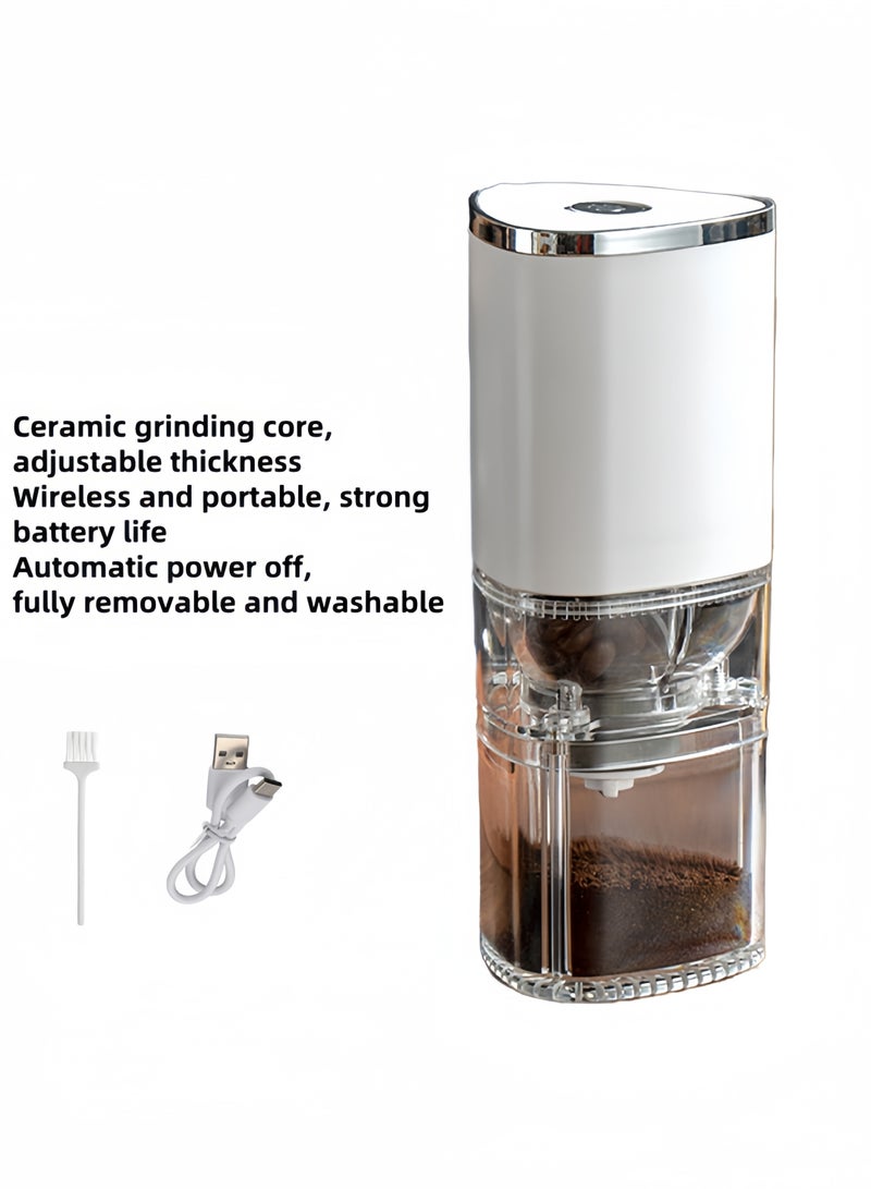 nihao مطحنة قهوة كهربائية أوتوماتيكية بالكامل مع قلب طحن سيراميكي ومتعددة الوظائف - بيضاء - Image 2